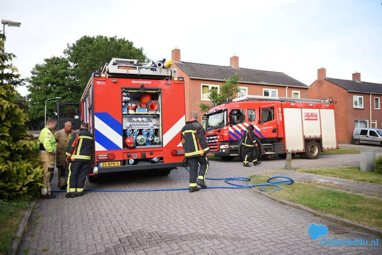 Brandweer Winschoten rukt uit voor brand in tuinset Vriescheloo. #Oldambt