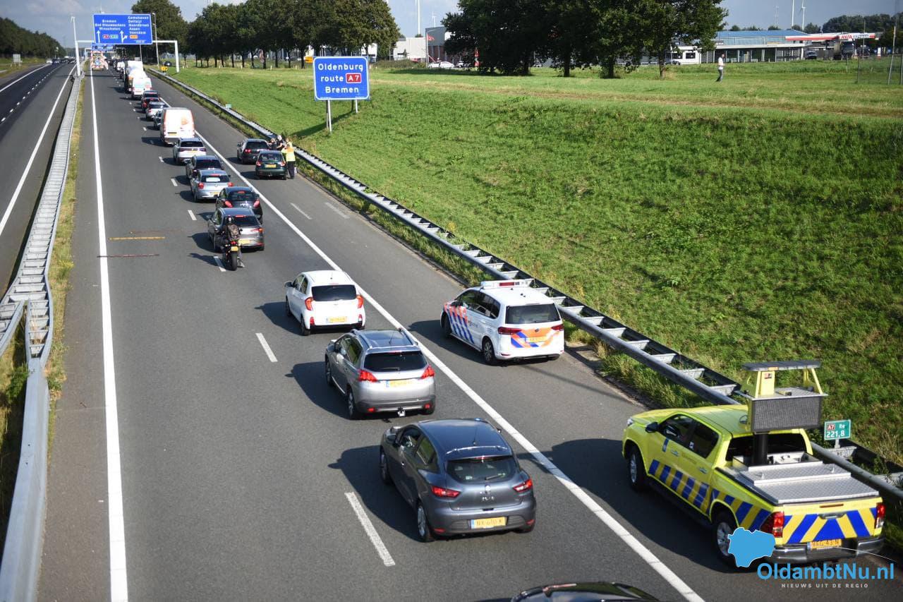 Ongeval in file op A7 bij Zuidbroek. #Oldambt