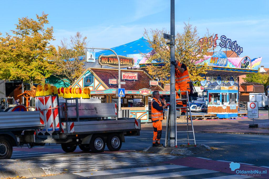 Fotoserie: Opbouw Gallimarkt Leer begonnen: Groot volksfeest van 8 t/m 12 oktober