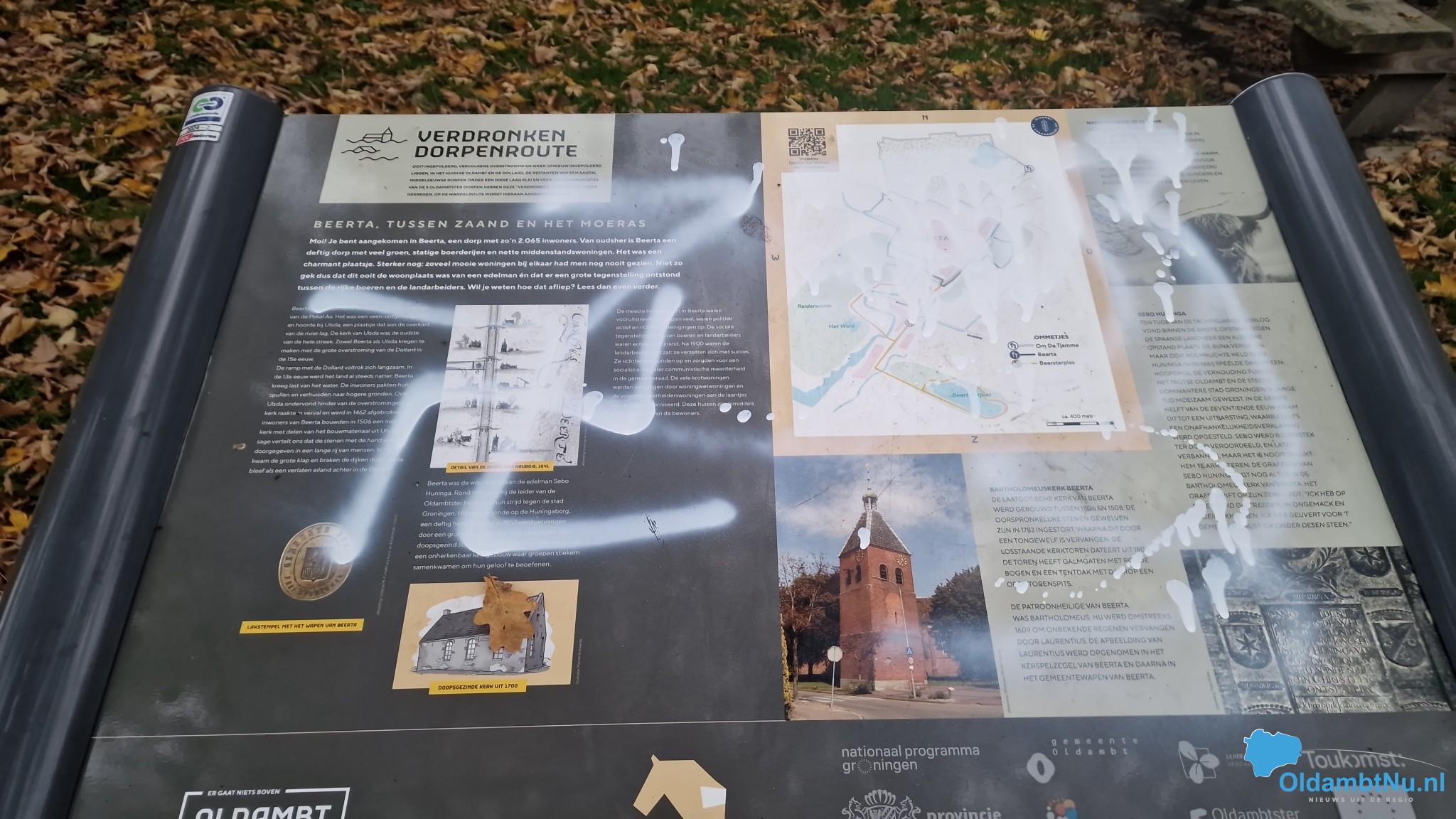 Vandalisme in Beerta: borden en toren beklad