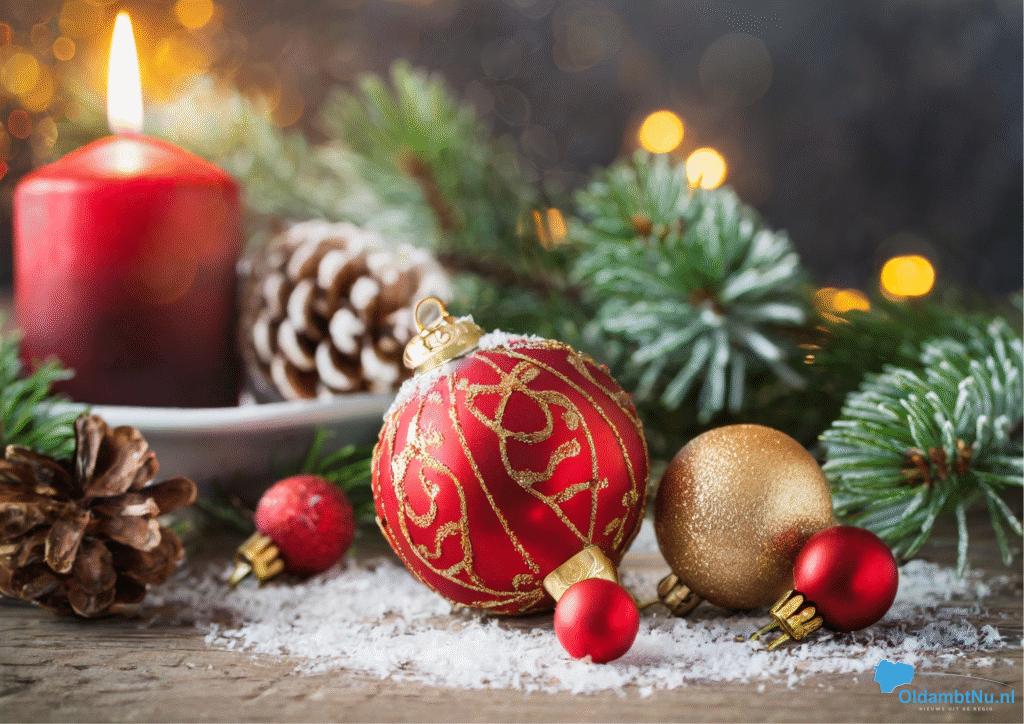 Kerstballen versieren bij mobiele Bibliotheek Nieuwolda