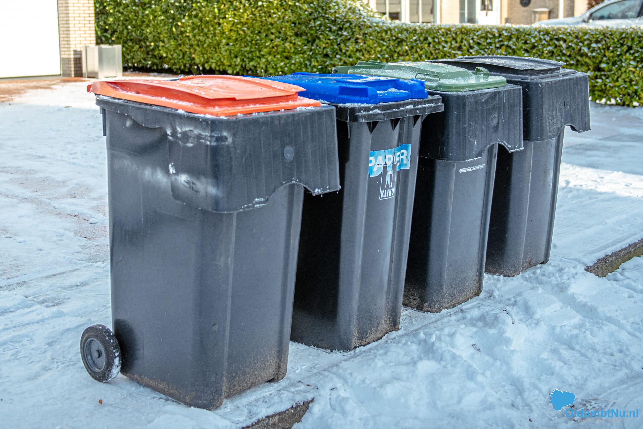 Aangepaste papierinzameling door winters weer