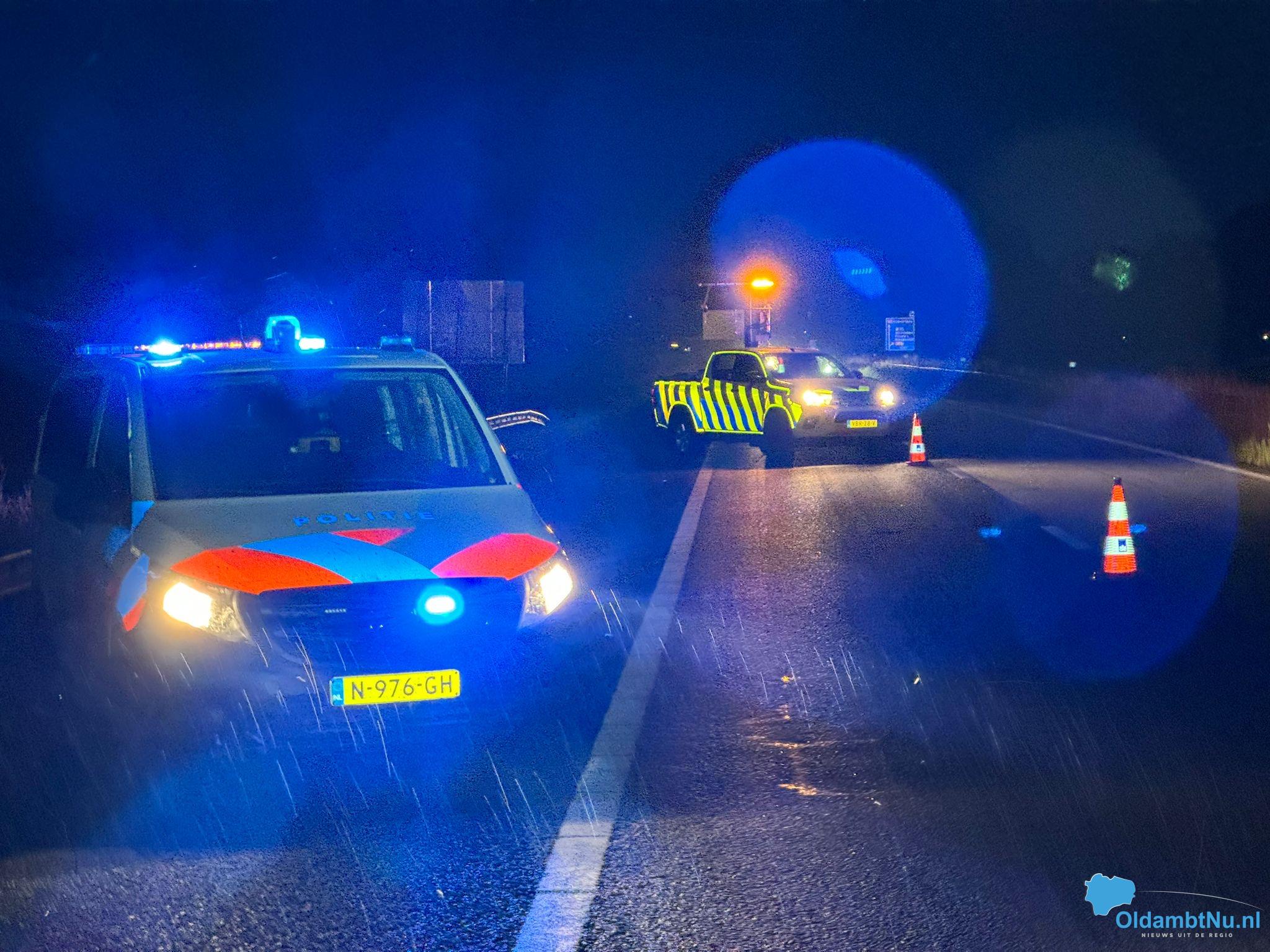 Veel ongevallen op A7 door gladheid, hulpdiensten druk bezig