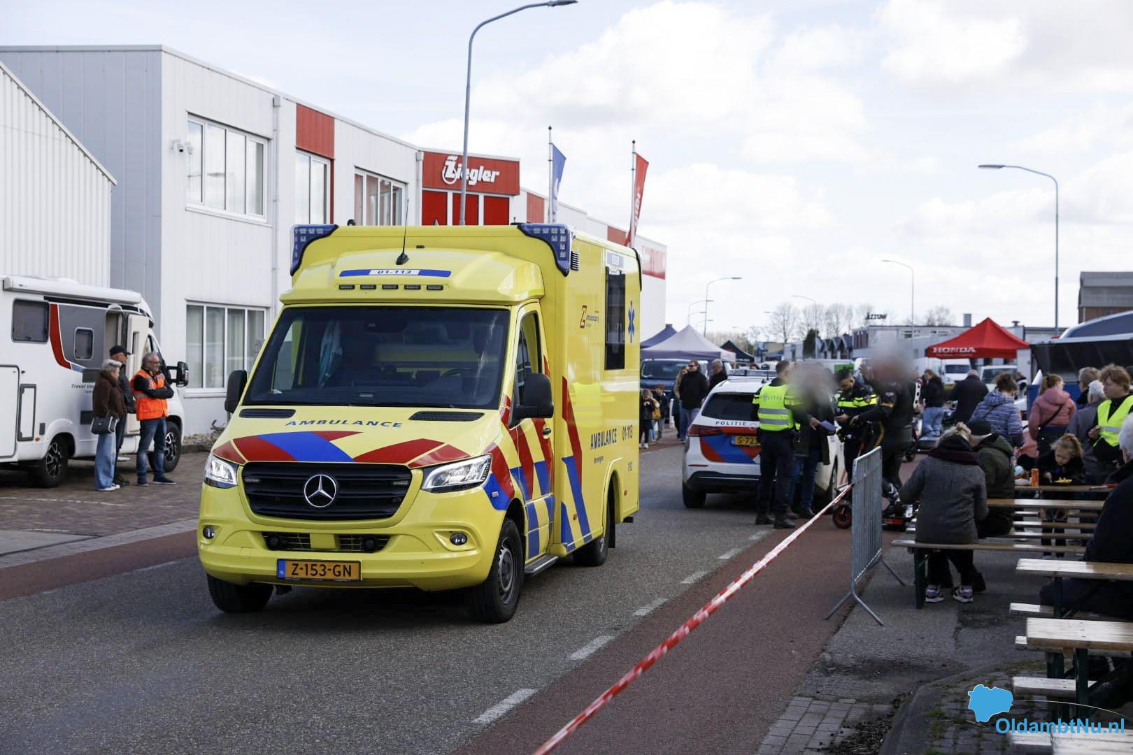 Motorrijder komt ten val tijdens Classic Motorevent in Winschoten
