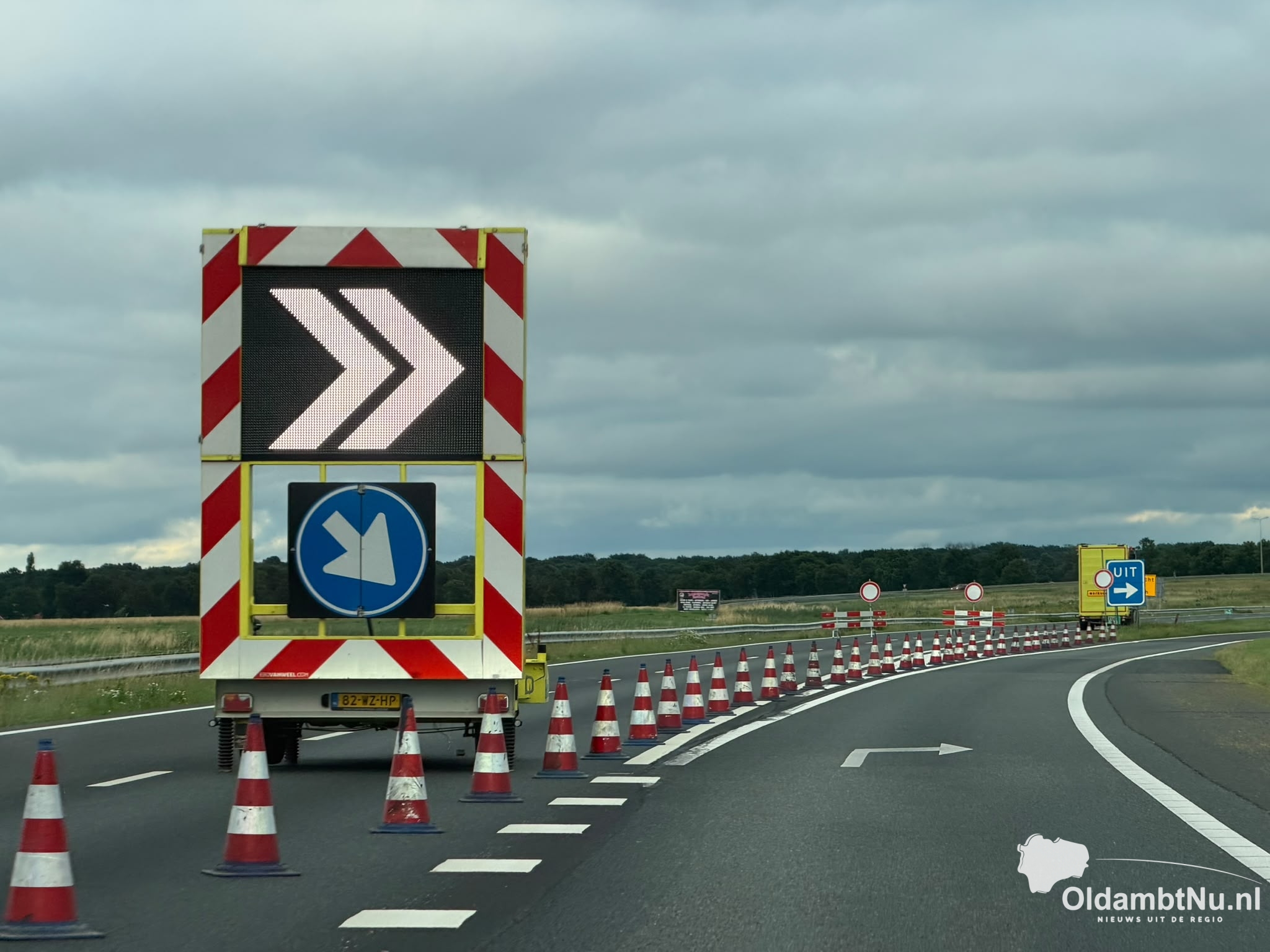 A7 tussen Scheemda en Winschoten tijdelijk afgesloten door werkzaamheden
